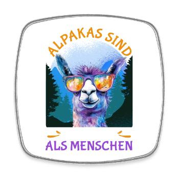 Alpaga Fan LES ALPAGAS SONT MEILLEURS QUE LES GENS Drôle - Magnet carré - blanc - Devant