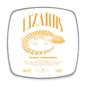 Langue Bleue Scinque Reptile Keeper Streetwear - Magnet carré - blanc - Devant