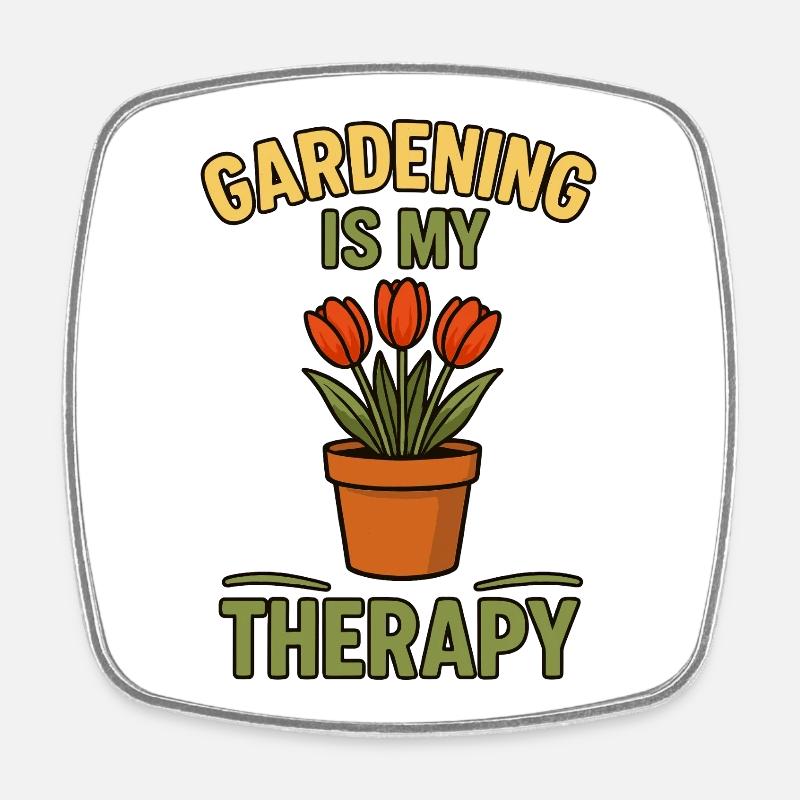 Gartenliebe Therapeutisches Design - Viereckiger Kühlschrankmagnet - Weiß