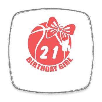 Basketball 21st Birthday Basketball Player - Square fridge magnet - white - Front