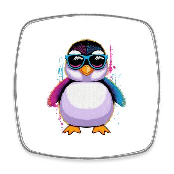 Oiseaux de mer Faune Rétro Manchot Roi Pingouin - Magnet carré - blanc - Devant