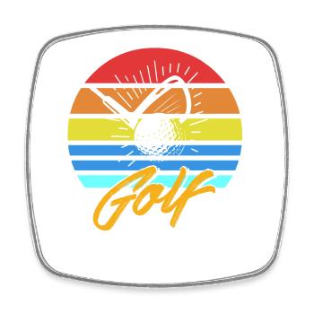 Aim for the Best Golf Motivation Retro Champion - Square fridge magnet - white - Front