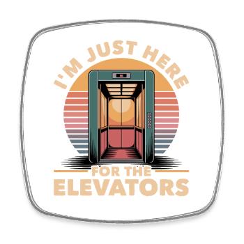 Elevator toddler & kids - Square fridge magnet - white - Front