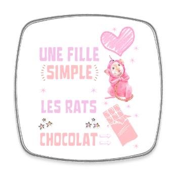 I am a Simple Rats and Chocolate girl - Square fridge magnet - white - Front