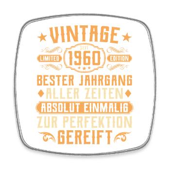 Millésime 1960 année de naissance - 65e anniversaire - Magnet carré - blanc - Devant