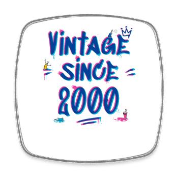 Jahrgang seit 2000 Graffiti Glitch Retro Hip-Hop - Viereckiger Kühlschrankmagnet - Weiß - Vorne