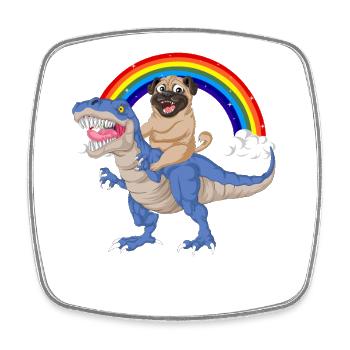 Silly Pug  - Square fridge magnet - white - Front