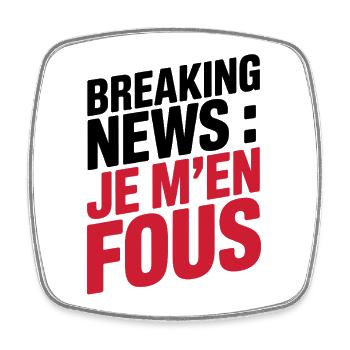 Breaking News I Don't Care Sarkastischer Humor - Viereckiger Kühlschrankmagnet - Weiß - Vorne