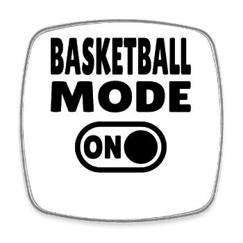 Mode basket-ball activé – Conception des joueurs et des supporters - Magnet carré - blanc - Devant