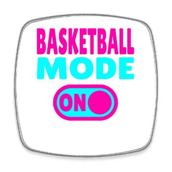 Mode basket activé – Pour les joueurs et les vrais fans - Magnet carré - blanc - Devant