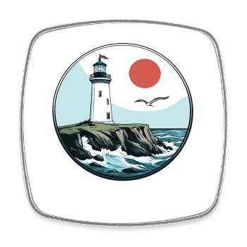 lighthouse - Square fridge magnet - white - Front