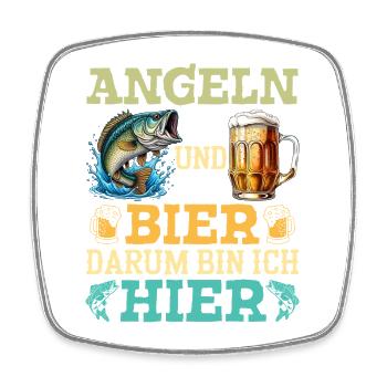 Dad-to-be FISHING AND BEER THAT'S WHY I'M HERE - Square fridge magnet - white - Front