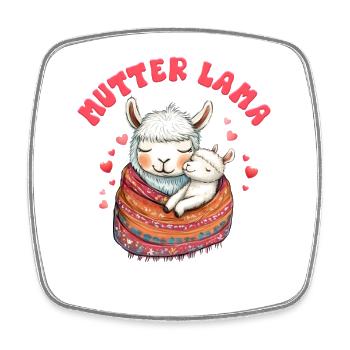 Bientôt maman MAMAN LAMA MÈRE Drôle - Magnet carré - blanc - Devant