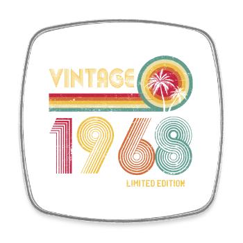 Vintage-Retro-Design im Stil der 70er - Viereckiger Kühlschrankmagnet - Weiß - Vorne