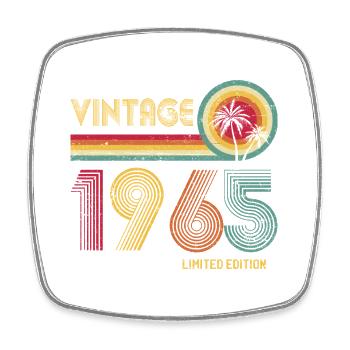 Retro 70er-Jahre-Farbverlaufszahlen-Design - Viereckiger Kühlschrankmagnet - Weiß - Vorne
