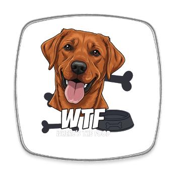 Humorous dog motif with joke text - Square fridge magnet - white - Front