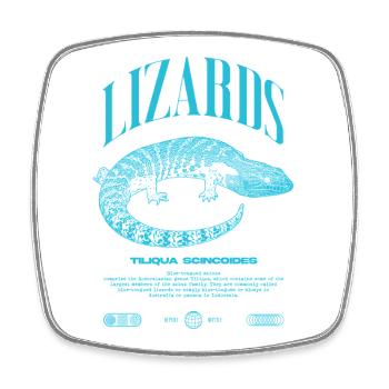 Langue Bleue Scinque Reptile Keeper Streetwear - Magnet carré - blanc - Devant