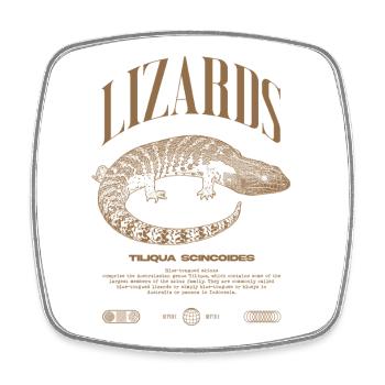 Langue Bleue Scinque Reptile Keeper Streetwear - Magnet carré - blanc - Devant