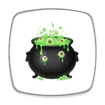 Green Eyeball Potion - Square fridge magnet - white - Front