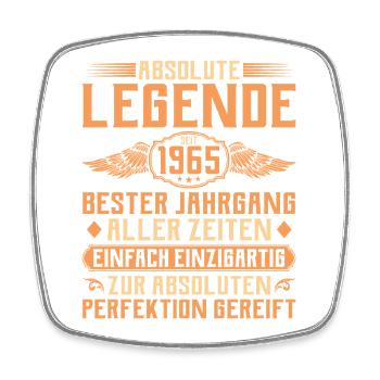 60. Geburtstag - Legende seit 1965 - Viereckiger Kühlschrankmagnet - Weiß - Vorne