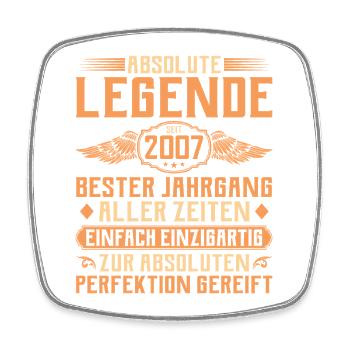18th birthday - Legend since 2007 - Square fridge magnet - white - Front