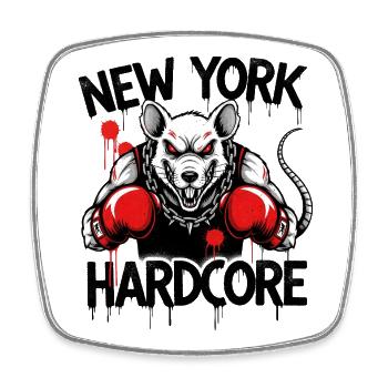 Urban Bulldog Fight for NY Hardcore - Square fridge magnet - white - Front