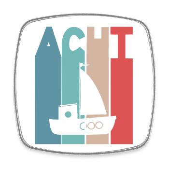 8 years children's birthday ship - Square fridge magnet - white - Front