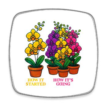 Blumenkunst: Entwicklung und Wachstum - Viereckiger Kühlschrankmagnet - Weiß - Vorne