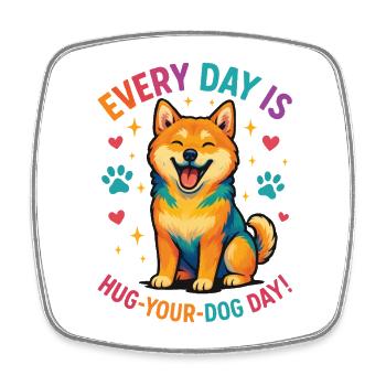 Shiba Inu - Viereckiger Kühlschrankmagnet - Weiß - Vorne