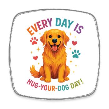 Golden Retriever - Viereckiger Kühlschrankmagnet - Weiß - Vorne