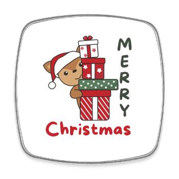 Reh Weihnachten Geschenk Winter Tiere Rehe - Viereckiger Kühlschrankmagnet - Weiß - Vorne
