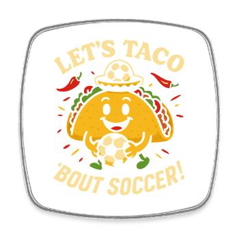 Lass uns über Fußball taktieren - Viereckiger Kühlschrankmagnet - Weiß - Vorne