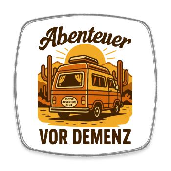 Abenteuer Vor Demenz Camping Camper Senioren Humor - Viereckiger Kühlschrankmagnet - Weiß - Vorne