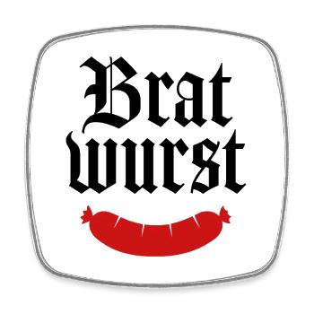 Bratwurst - Viereckiger Kühlschrankmagnet - Weiß - Vorne