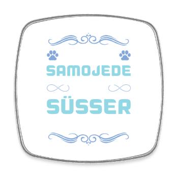 samojede hund spruch - Viereckiger Kühlschrankmagnet - Weiß - Vorne