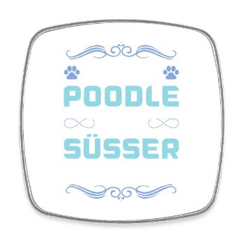 Poodle Dog Saying - Square fridge magnet - white - Front