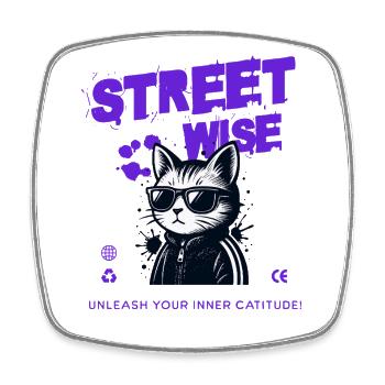 Chatours and Urban Style - Square fridge magnet - white - Front
