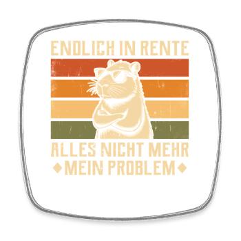 Endlich in Rente - Vintage Capybara - Rentner - Viereckiger Kühlschrankmagnet - Weiß - Vorne