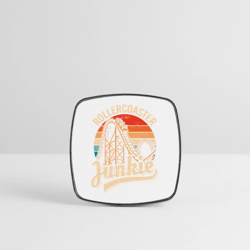 Rollercoaster Junkie - Roller Coaster - Loop Square fridge magnet