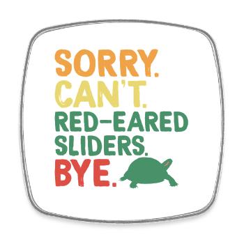 Red-eared Turtle - Square fridge magnet - white - Front