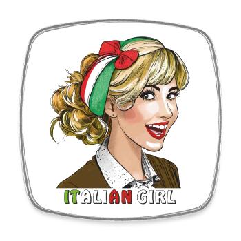 FRAU ITALIEN ITALIAN GIRL - Viereckiger Kühlschrankmagnet - Weiß - Vorne