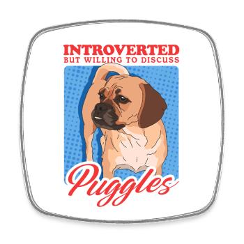 Cadeau pour propriétaire de chien Puggle Dogs - Magnet carré - blanc - Devant