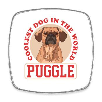 Puggle Dog Dog Owner Gift - Square fridge magnet - white - Front