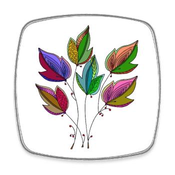 leaves - Square fridge magnet - white - Front