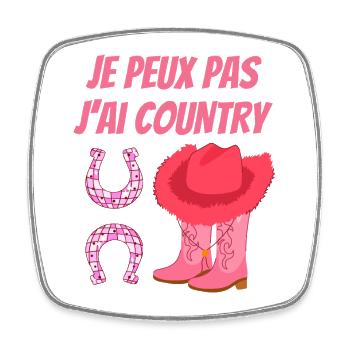 Cadeau Danseuse Country Cowboy Rose - Magnet carré - blanc - Devant