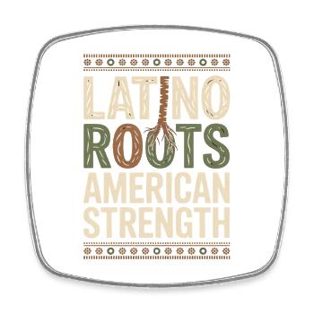  Latino Roots American Strength Hispanic Heritage - Viereckiger Kühlschrankmagnet - Weiß - Vorne