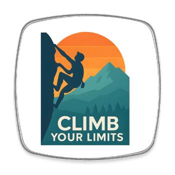  Climb Your Limits – Klettern & Bouldern - Viereckiger Kühlschrankmagnet - Weiß - Vorne