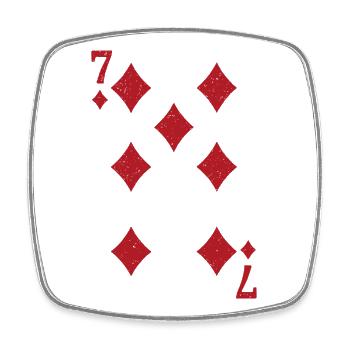7 Diamonds Card Romme Doppelkopf - Square fridge magnet - white - Front