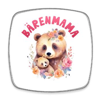 Expectant mother BEAR MAMA Funny - Square fridge magnet - white - Front