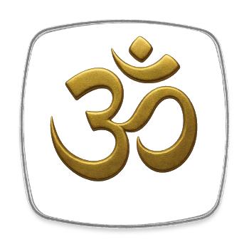 Om Mindfulness Affirmation Conscience spirituelle - Magnet carré - blanc - Devant